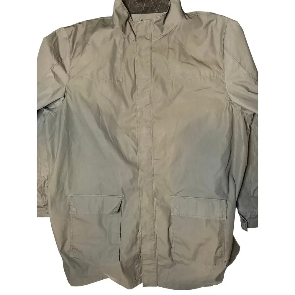Cutter & Buck Barn Field Jacket Olive Plaid Lined Outdoor Men’s Coat